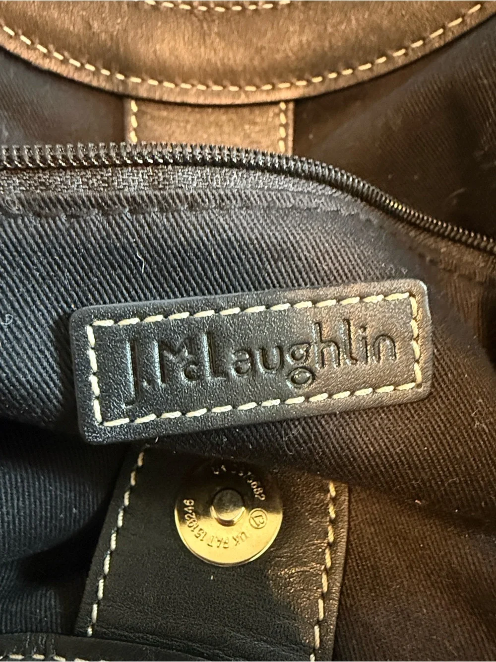 J. McLaughlin Black Quilted Handbag with Gold Hardware